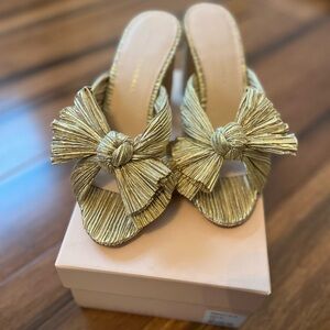 Loeffler Randall Gold Bow Mules
